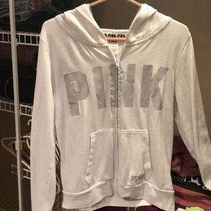 White zip up hoodie. PINK BY Victoria’s Secret